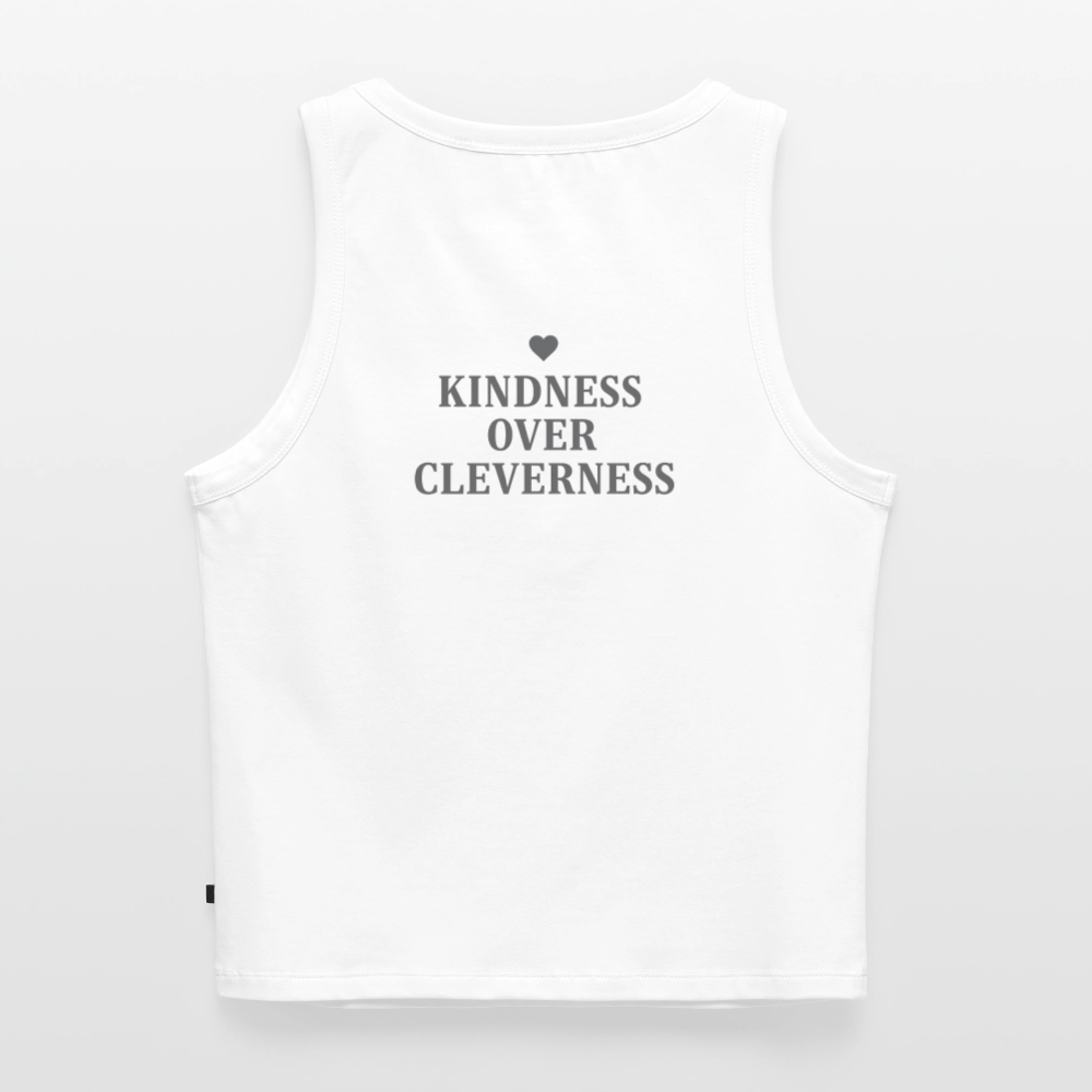 Top corto da donna Kindness over Cleverness - bianco