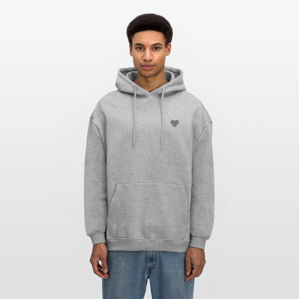 Felpa con cappuccio unisex oversize Kindness over Cleverness - grigio melange