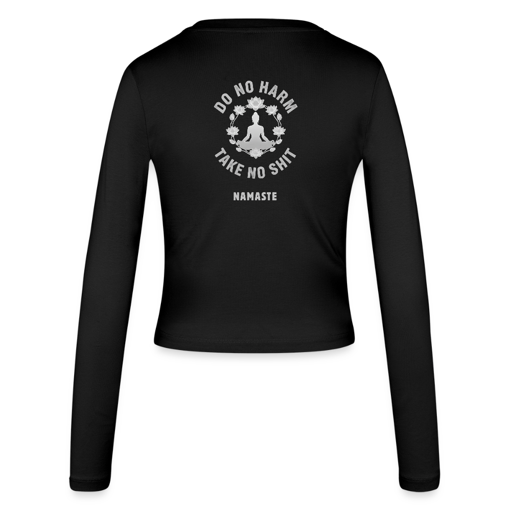 Maglietta a maniche lunghe slim fit da donna Do No Harm - nero