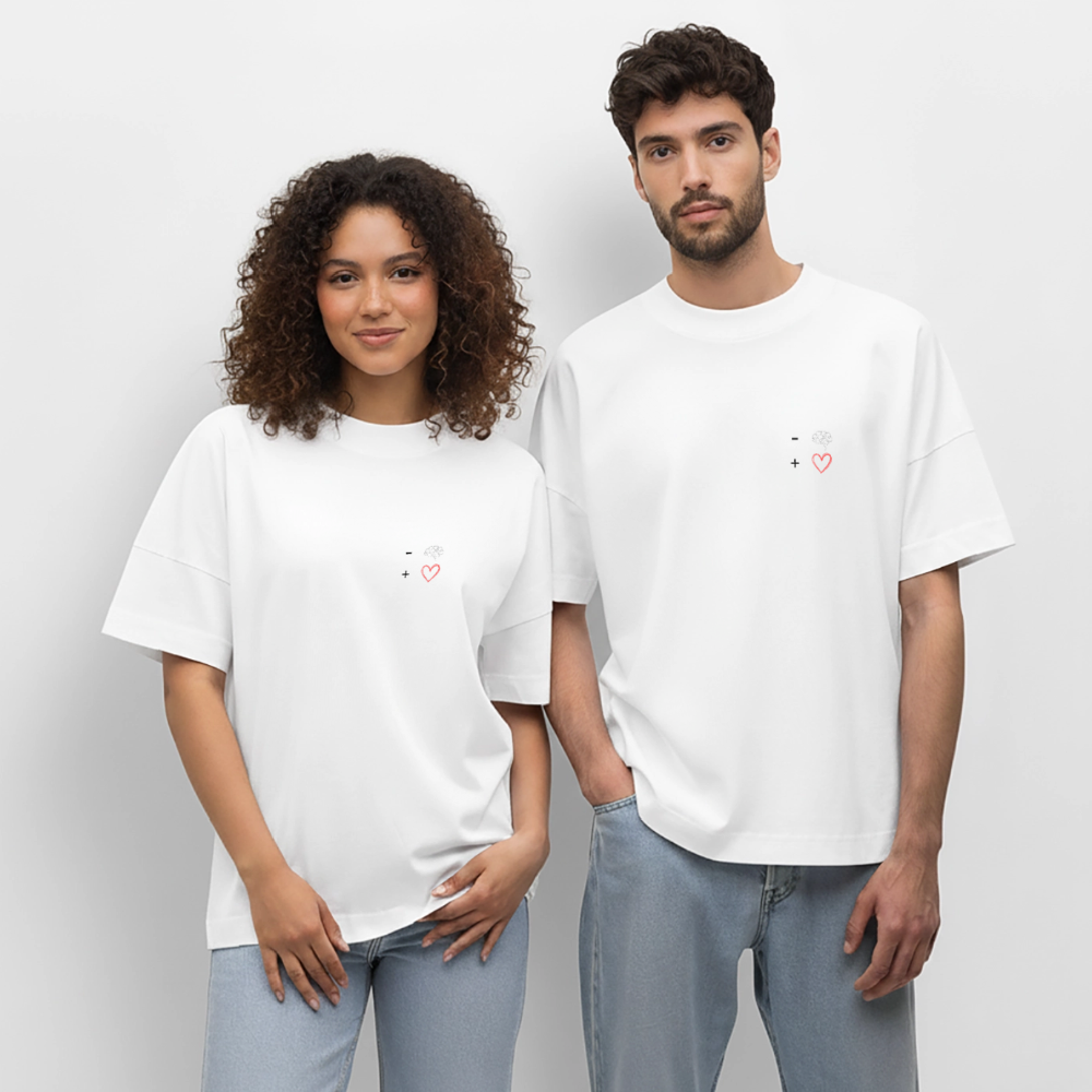 Maglietta oversize We Think Too Much - bianco