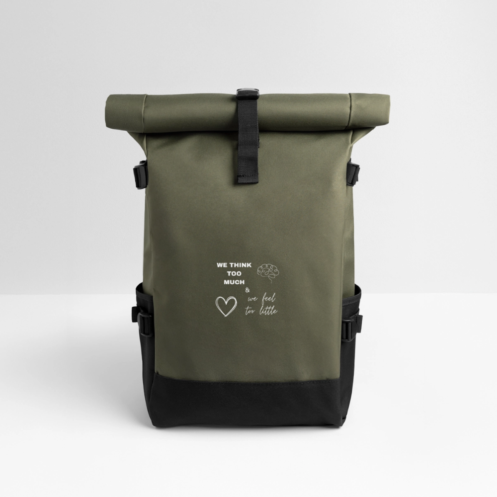 Zaino Rolltop We Think Too Much - oliva/nero