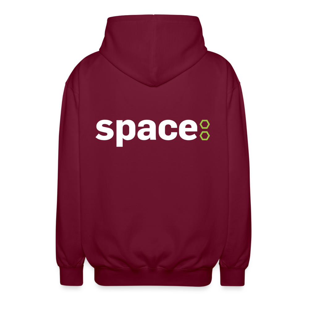 Felpa unisex con cappuccio Space - rosso bordeaux