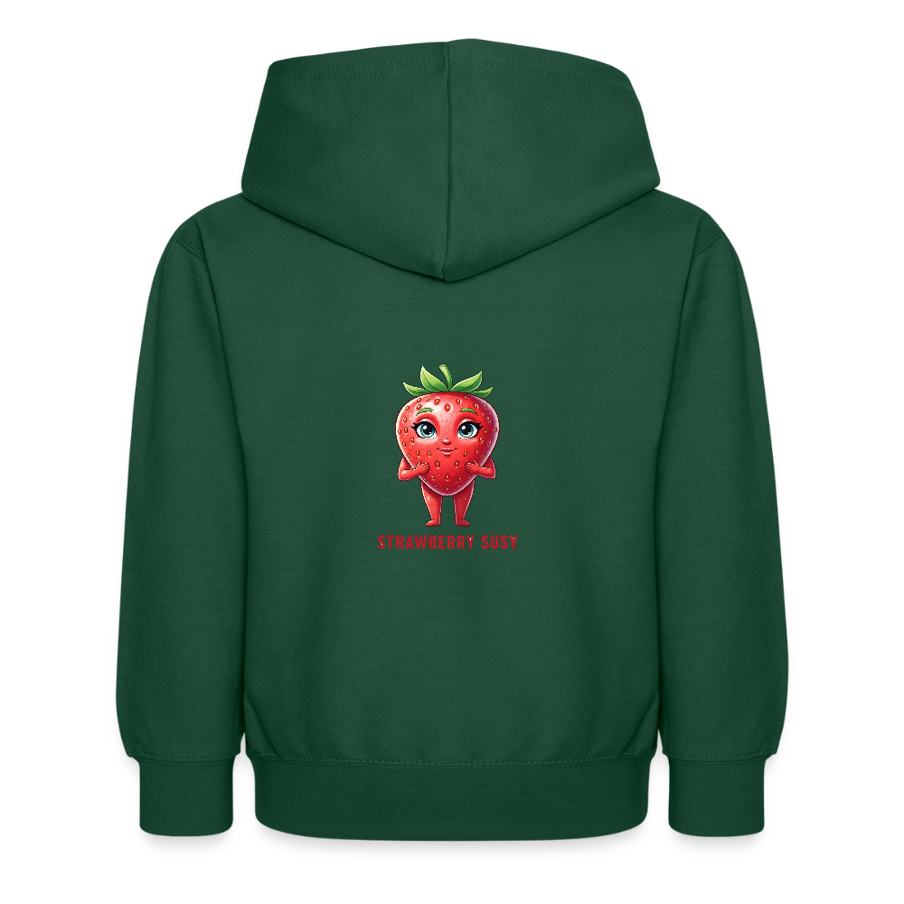 Felpa con cappuccio per bambini Strawberry Susy - verde bottiglia