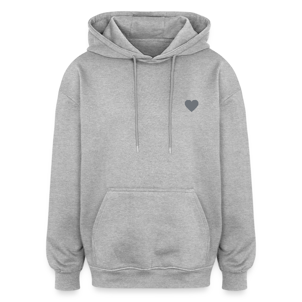 Felpa con cappuccio unisex oversize Kindness over Cleverness - grigio melange