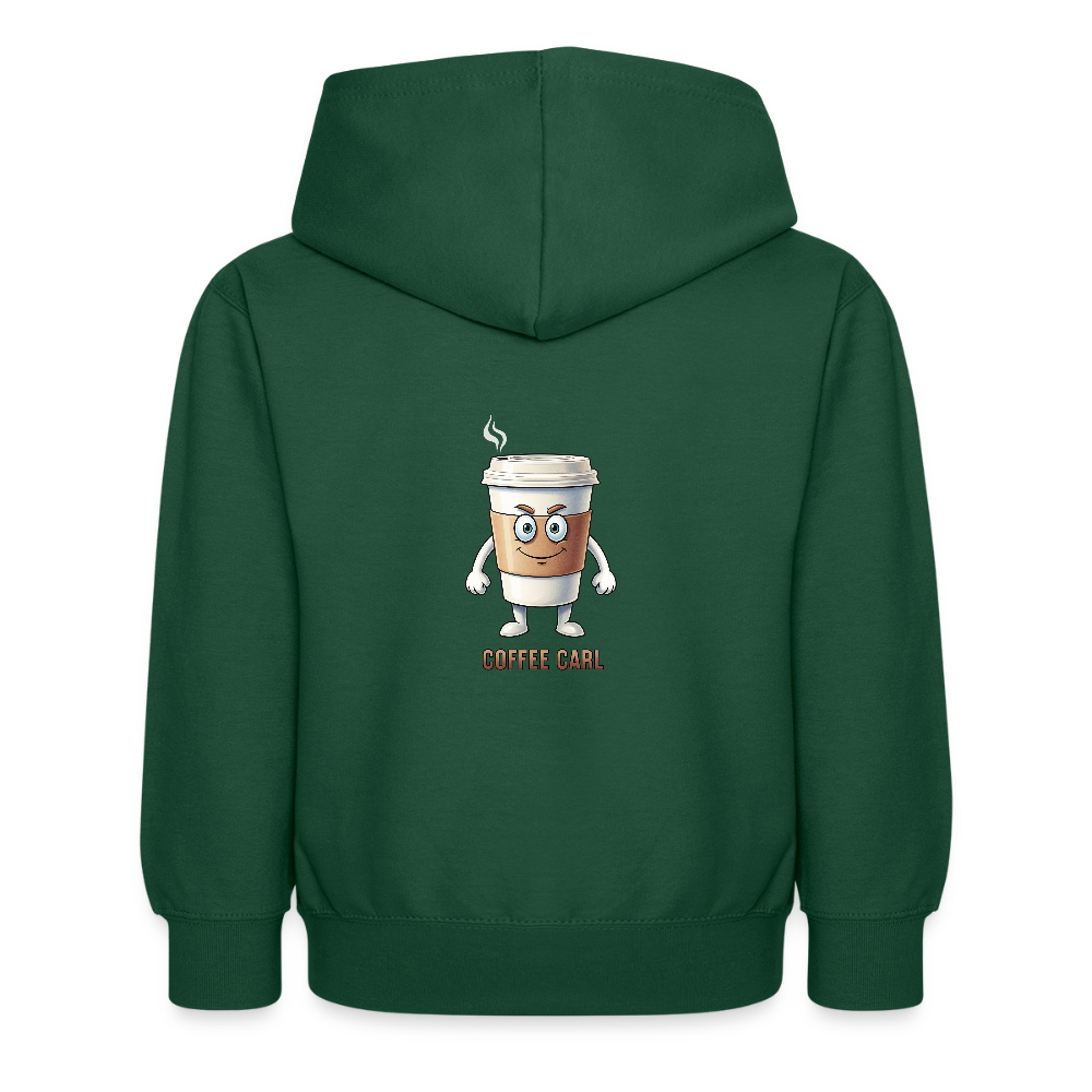 Felpa con cappuccio per bambini Coffee Carl - verde bottiglia