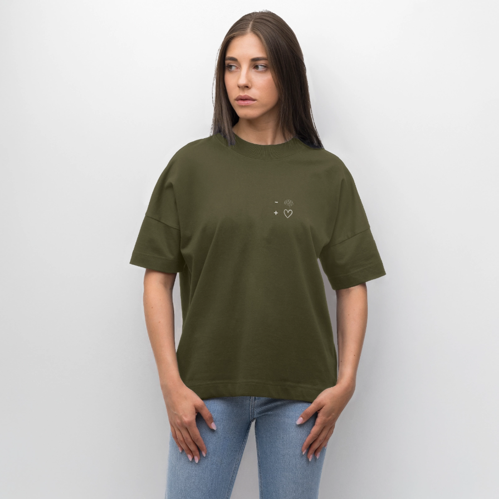 Maglietta oversize We Think Roo Much - kaki