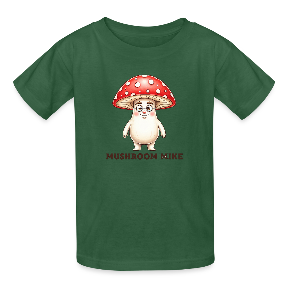 Maglietta per bambini Mushroom Mike - verde bottiglia