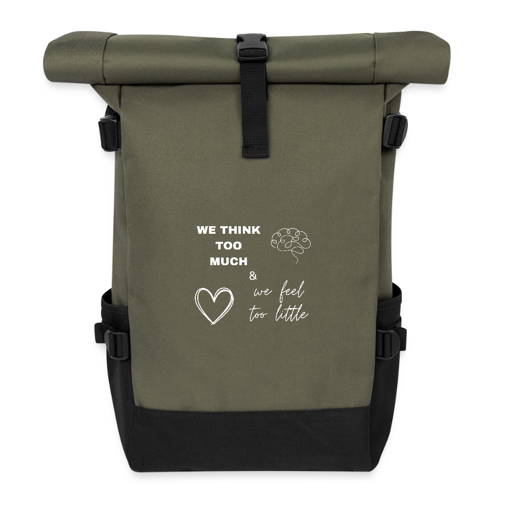 Zaino Rolltop We Think Too Much - oliva/nero