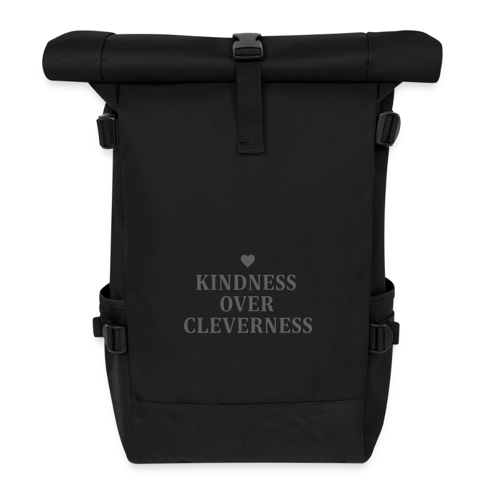 Zaino Rolltop Kindness Over Cleverness - nero