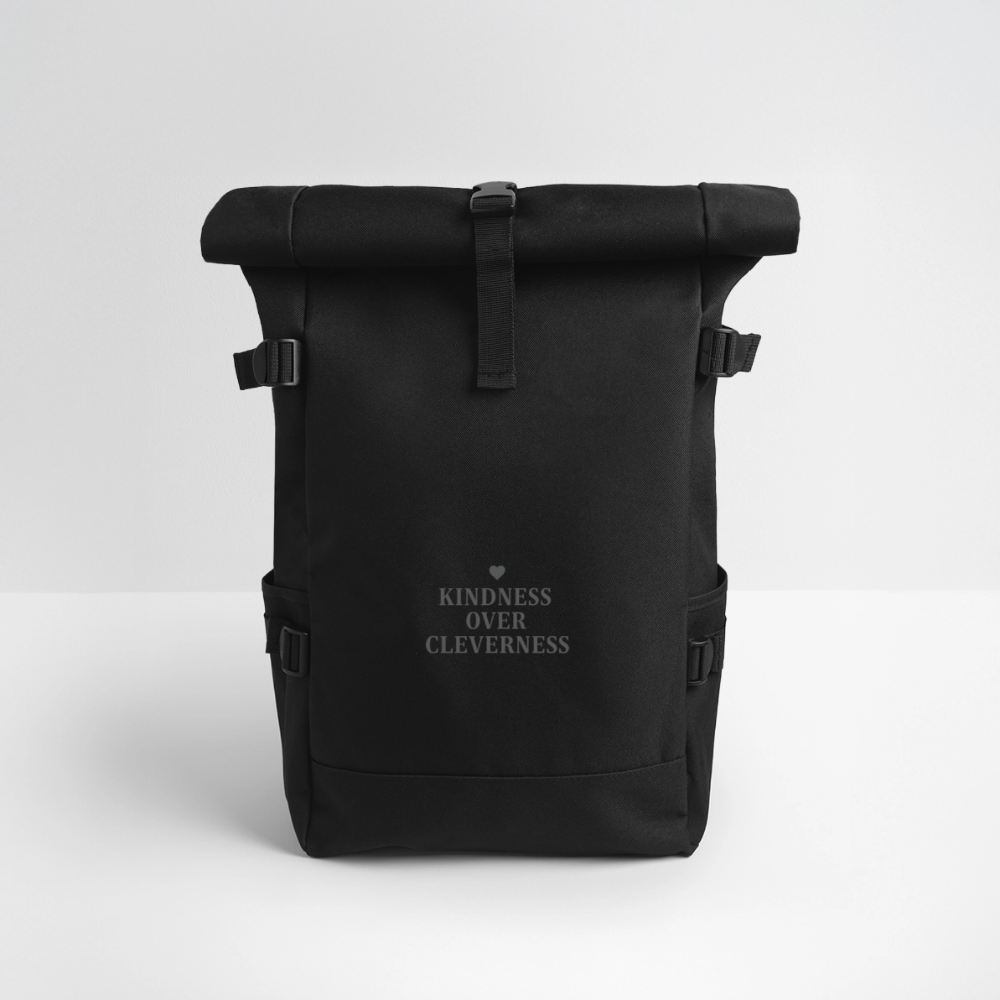 Zaino Rolltop Kindness Over Cleverness - nero
