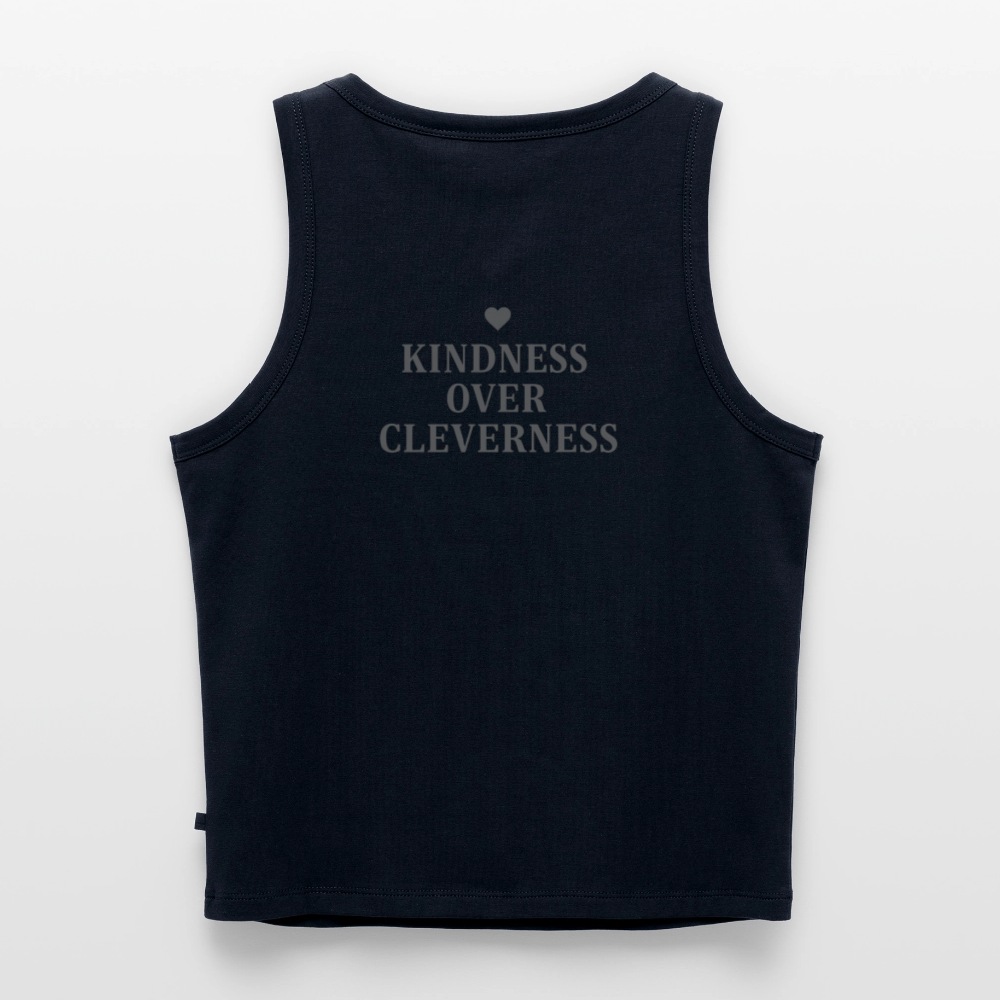 Top corto da donna Kindness over Cleverness - blu navy