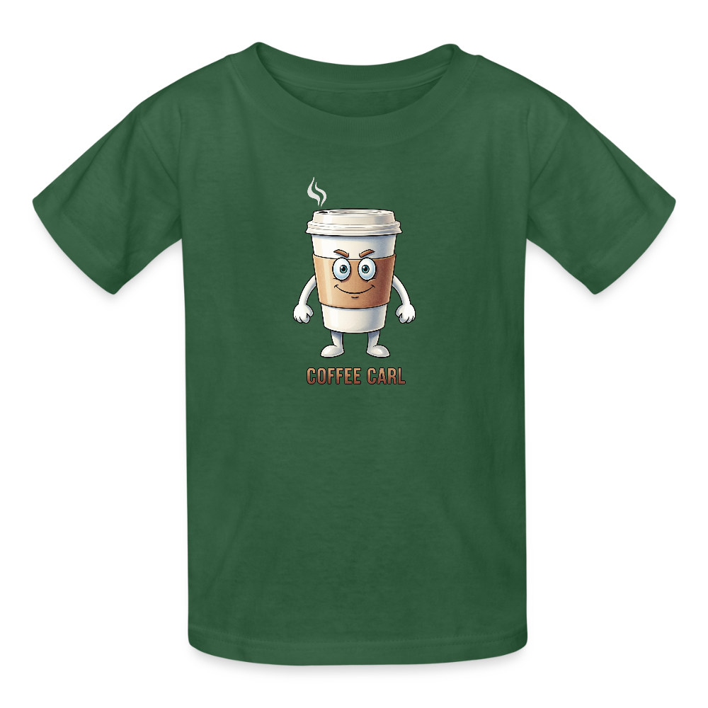 Maglietta per bambini Coffee Carl - verde bottiglia