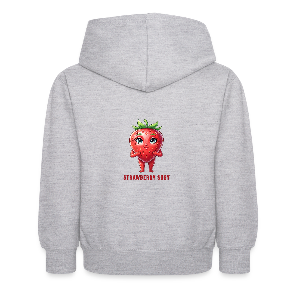 Felpa con cappuccio per bambini Strawberry Susy - grigio chiaro melange