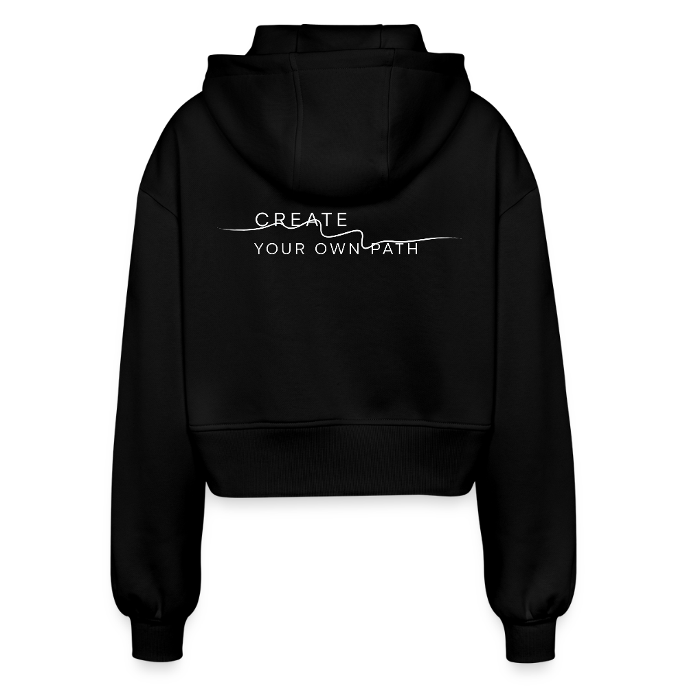 Felpa con cappuccio corta oversize da donna CYOP - nero