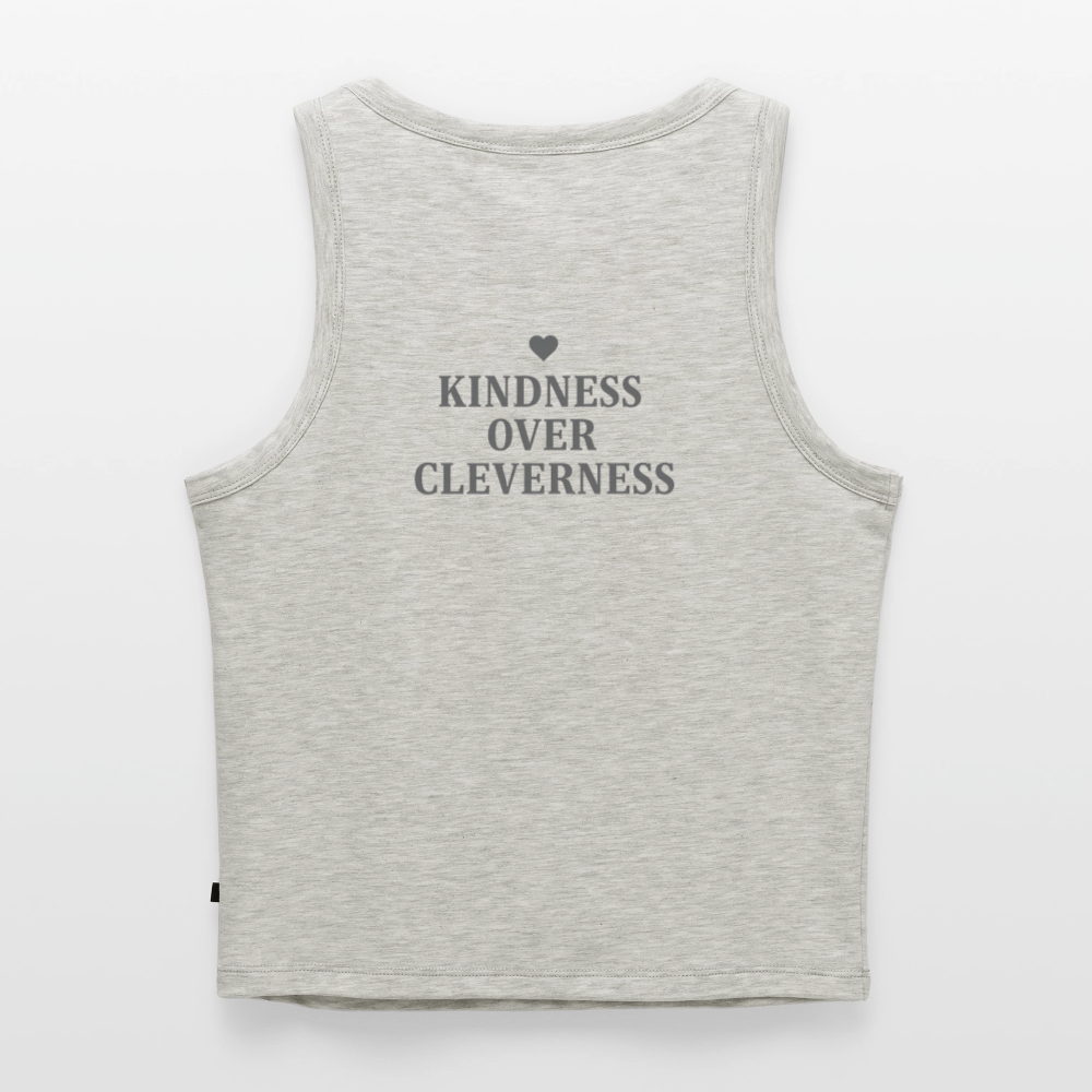 Top corto da donna Kindness over Cleverness - grigio melange