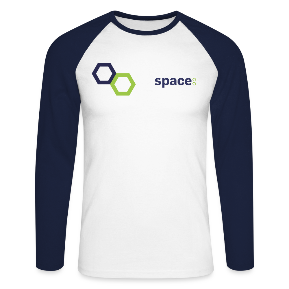 Maglia da baseball Space a manica lunga da uomo - bianco/navy