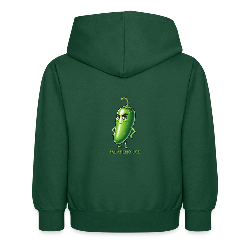Felpa con cappuccio per bambini Jalapeno Joe - verde bottiglia
