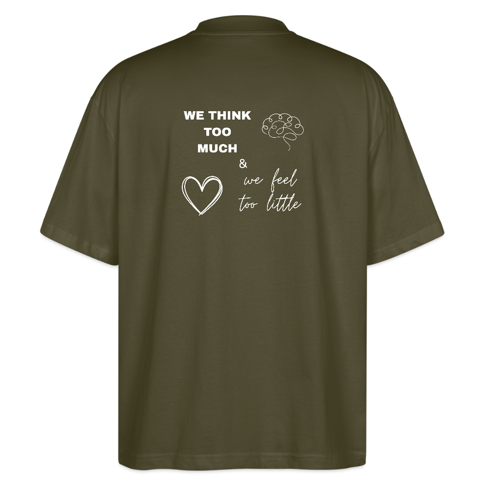 Maglietta oversize We Think Roo Much - kaki