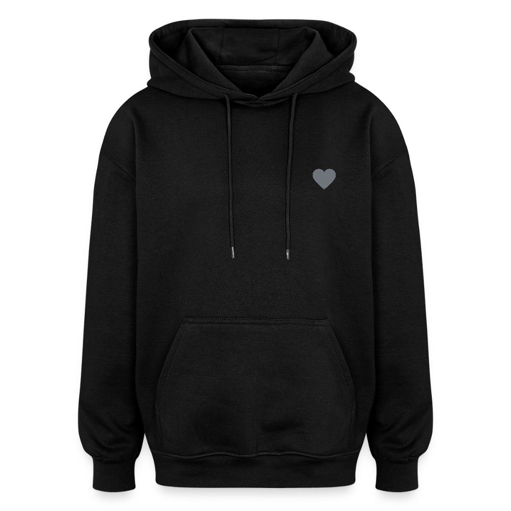 Felpa con cappuccio unisex oversize Kindness over Cleverness - nero