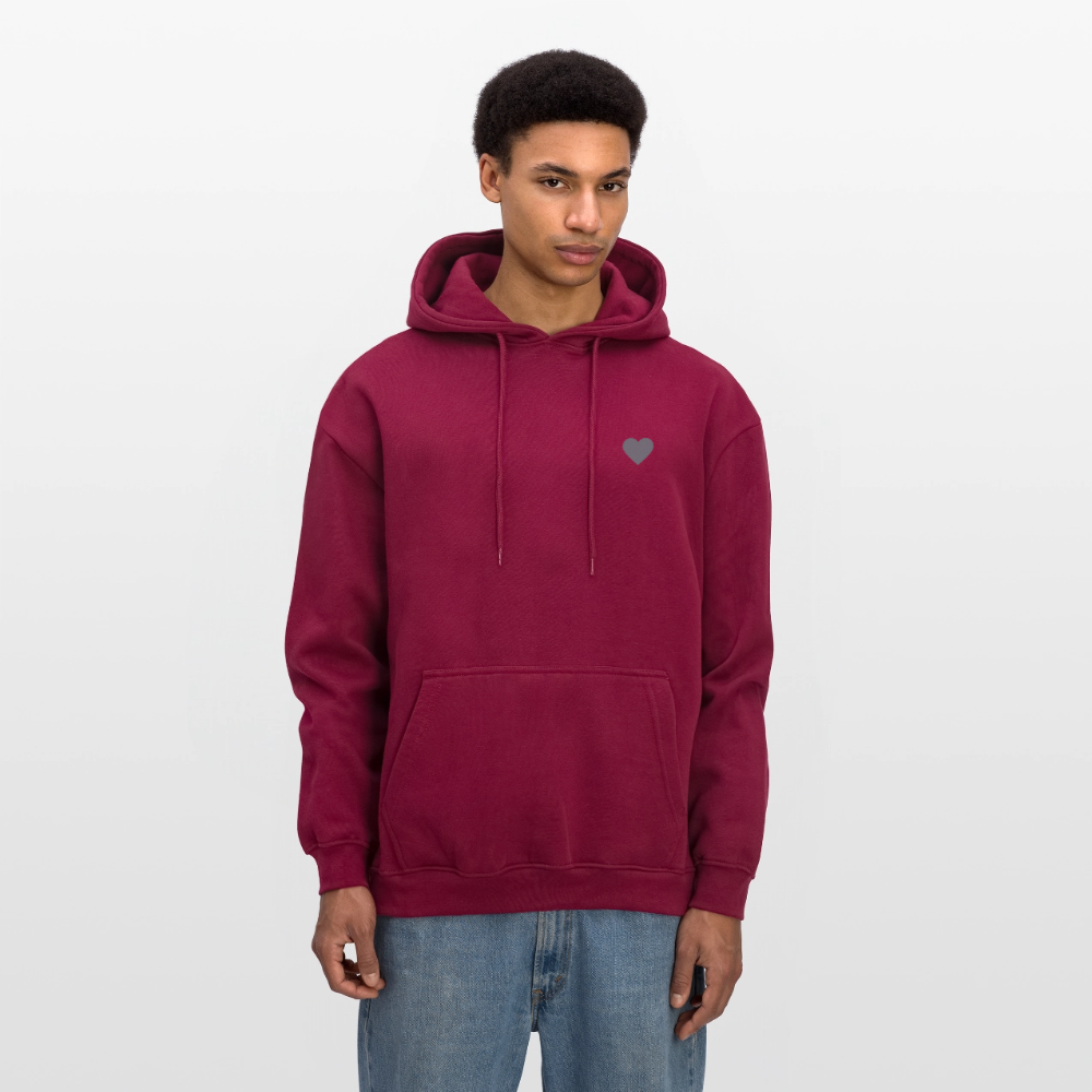 Felpa con cappuccio unisex oversize Kindness over Cleverness - rosso borgogna