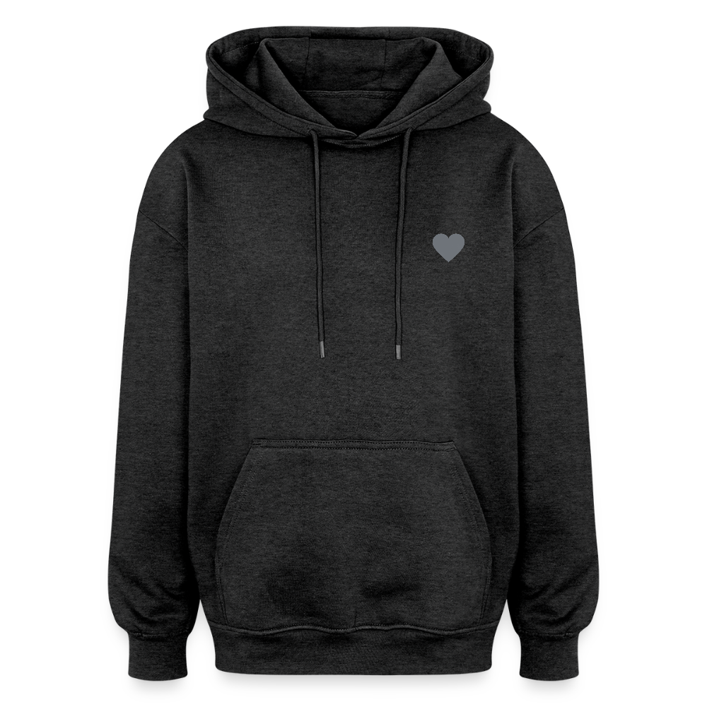 Felpa con cappuccio unisex oversize Kindness over Cleverness - antracite