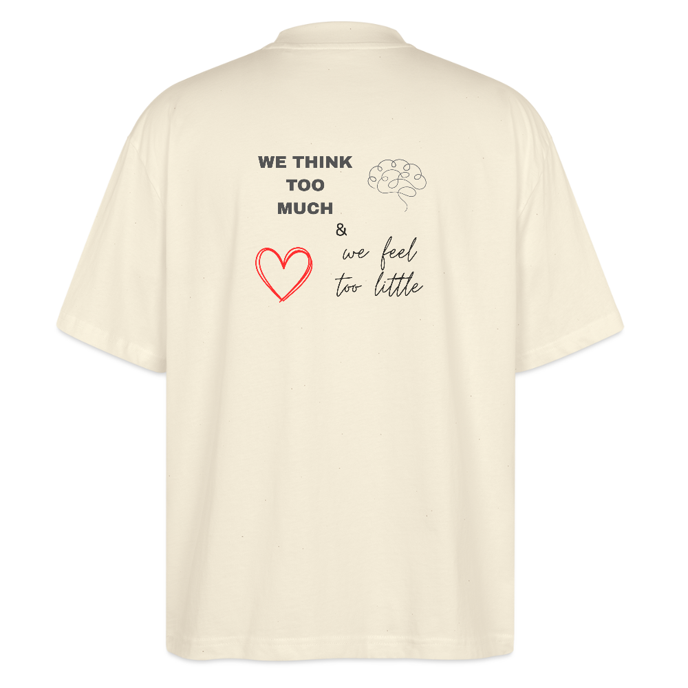 Maglietta oversize We Think Too Much - bianco grigio