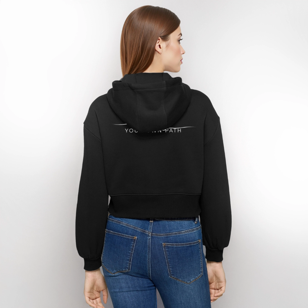 Felpa con cappuccio corta oversize da donna CYOP - nero