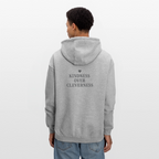Felpa con cappuccio unisex oversize Kindness over Cleverness - grigio melange