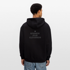 Felpa con cappuccio unisex oversize Kindness over Cleverness - nero