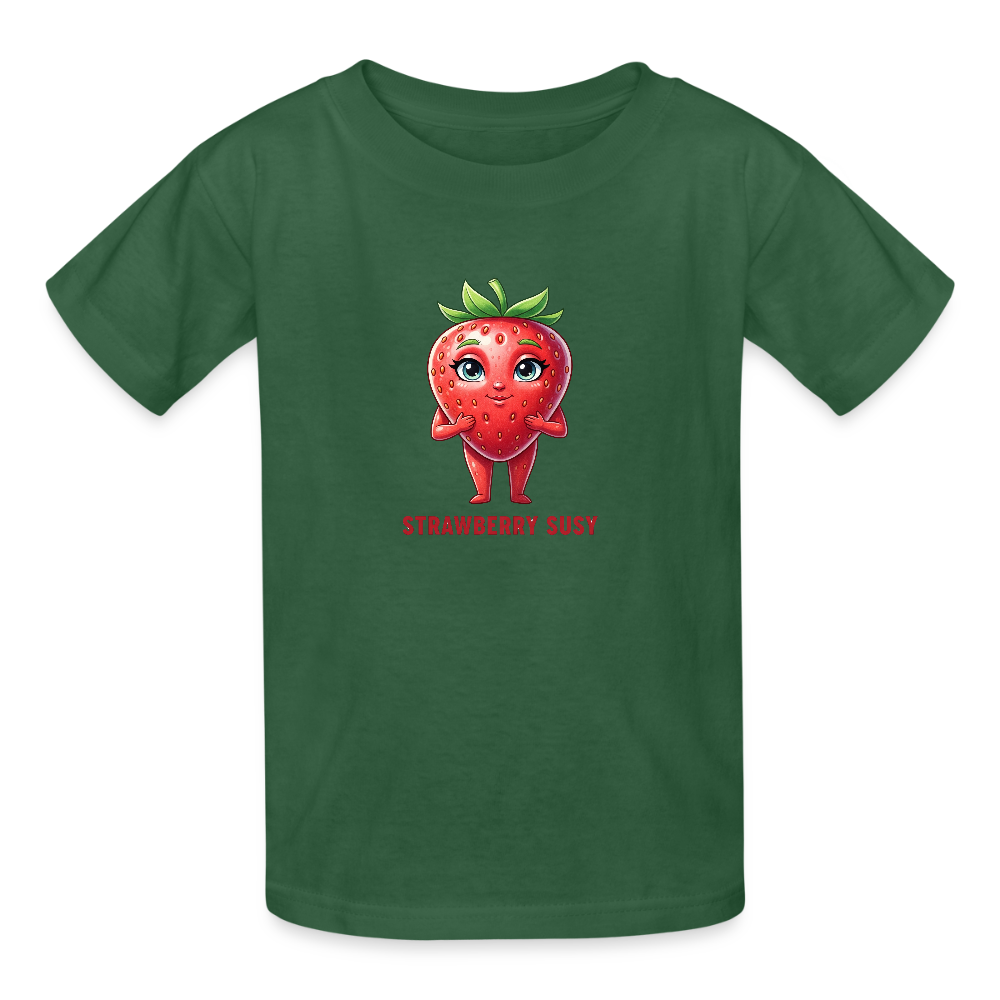 Maglietta per bambini Strawberry Susy - verde bottiglia
