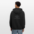 Felpa con cappuccio unisex oversize Kindness over Cleverness - antracite