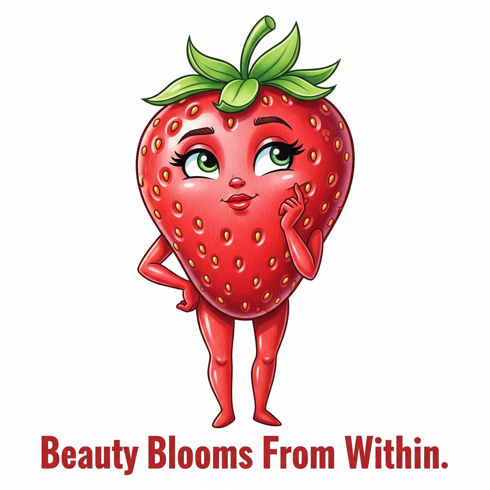 T-shirt morbida da donna Strawberry Susy "Beauty from within"