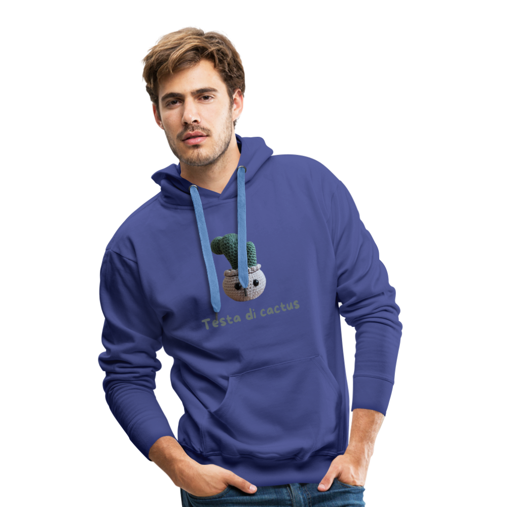 Felpa con cappuccio premium Testa Di Cactus da uomo - blu royal