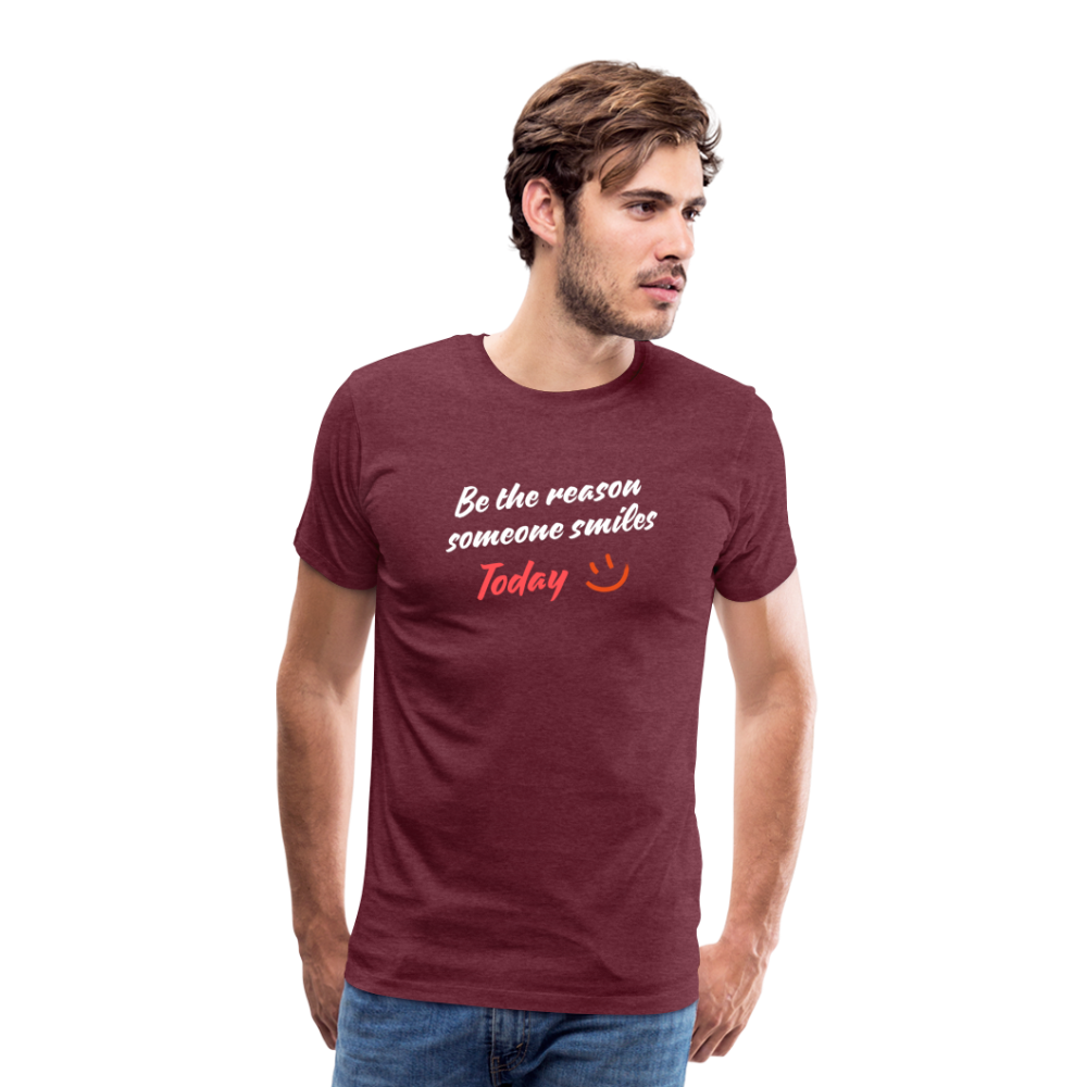 Maglietta Premium Be The Reason scura da uomo - rosso bordeaux melange