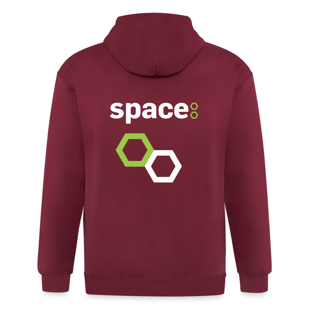 Felpa con cappuccio e cerniera Space per uomo - maroon