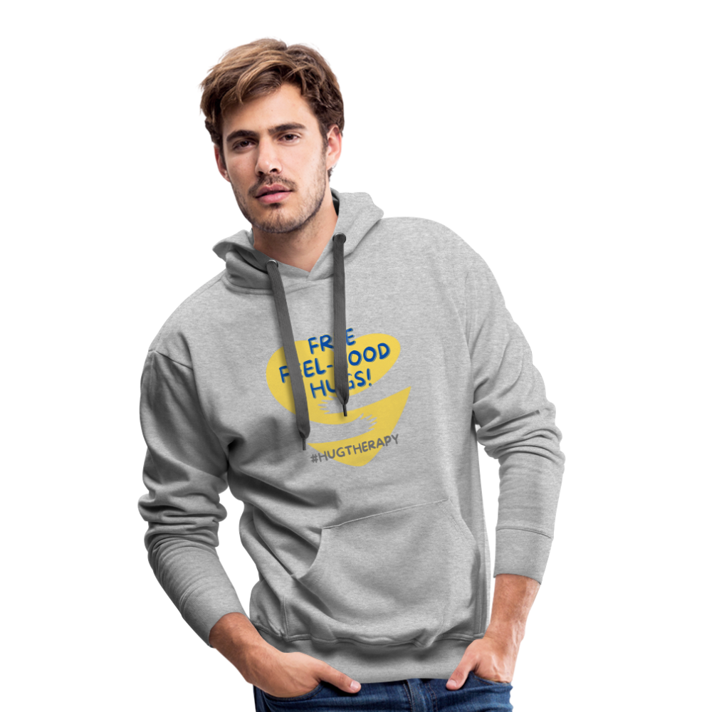 Felpa con cappuccio premium Feel Good Hugs da uomo - grigio melange