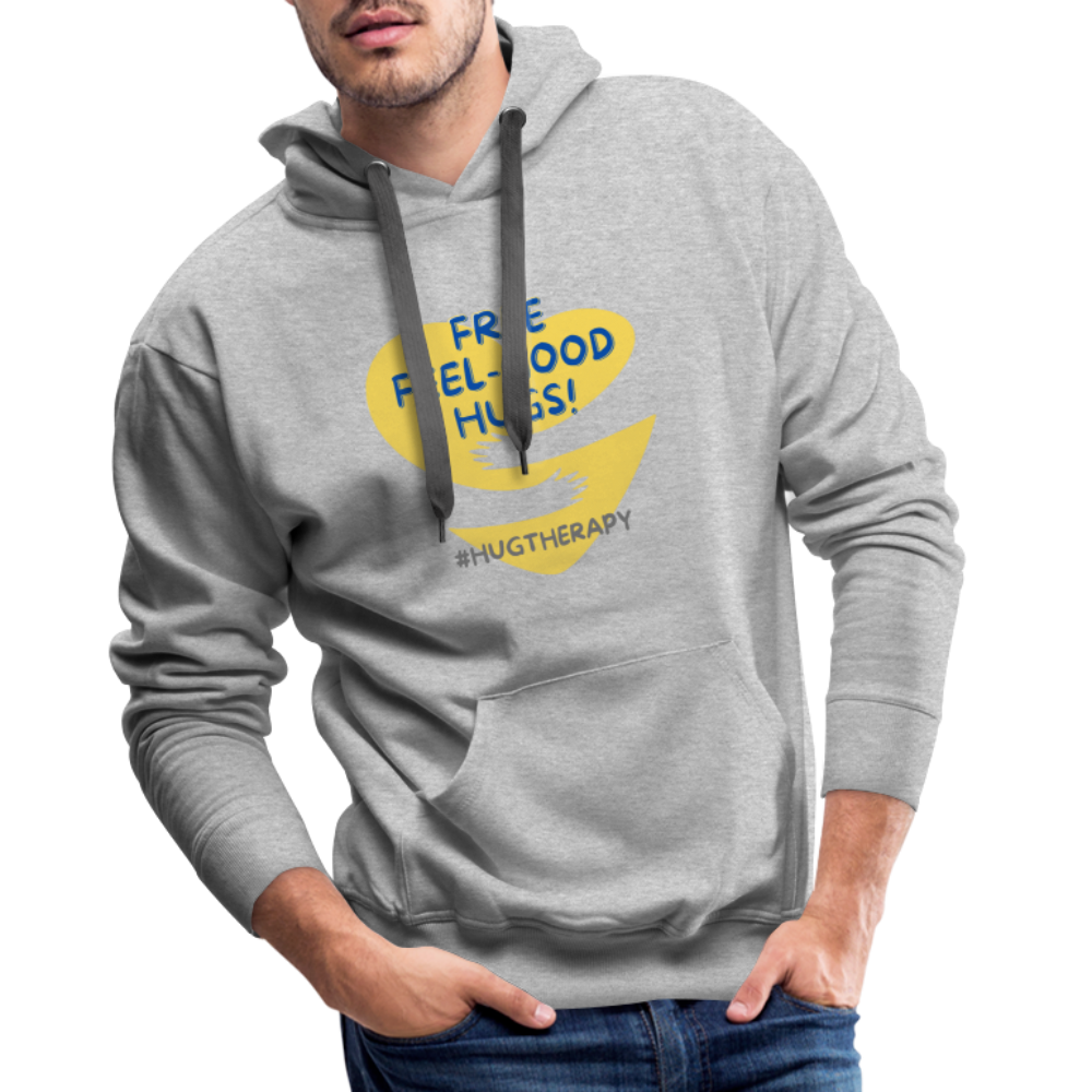 Felpa con cappuccio premium Feel Good Hugs da uomo - grigio melange