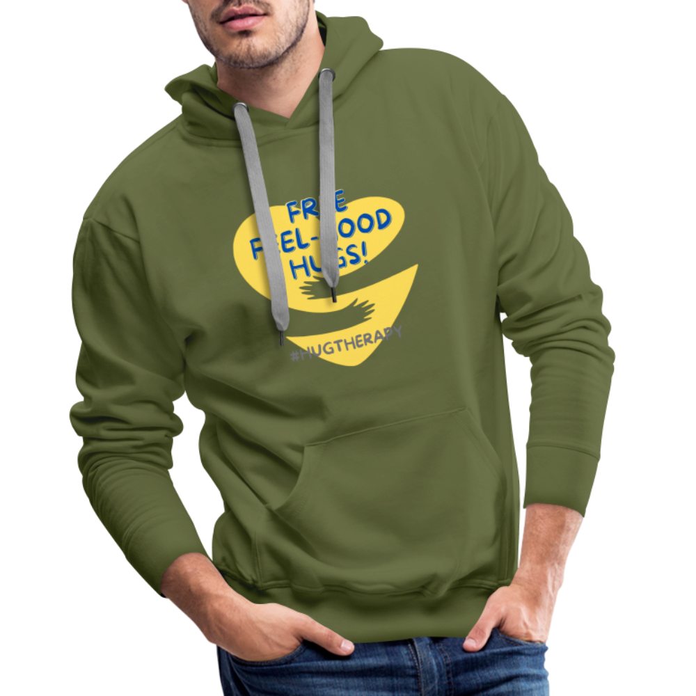 Felpa con cappuccio premium Feel Good Hugs da uomo - verde oliva