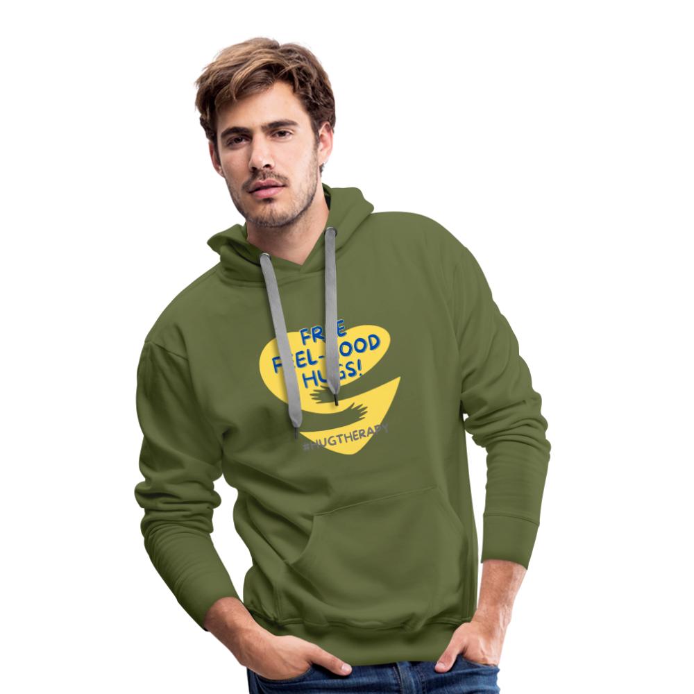 Felpa con cappuccio premium Feel Good Hugs da uomo - verde oliva