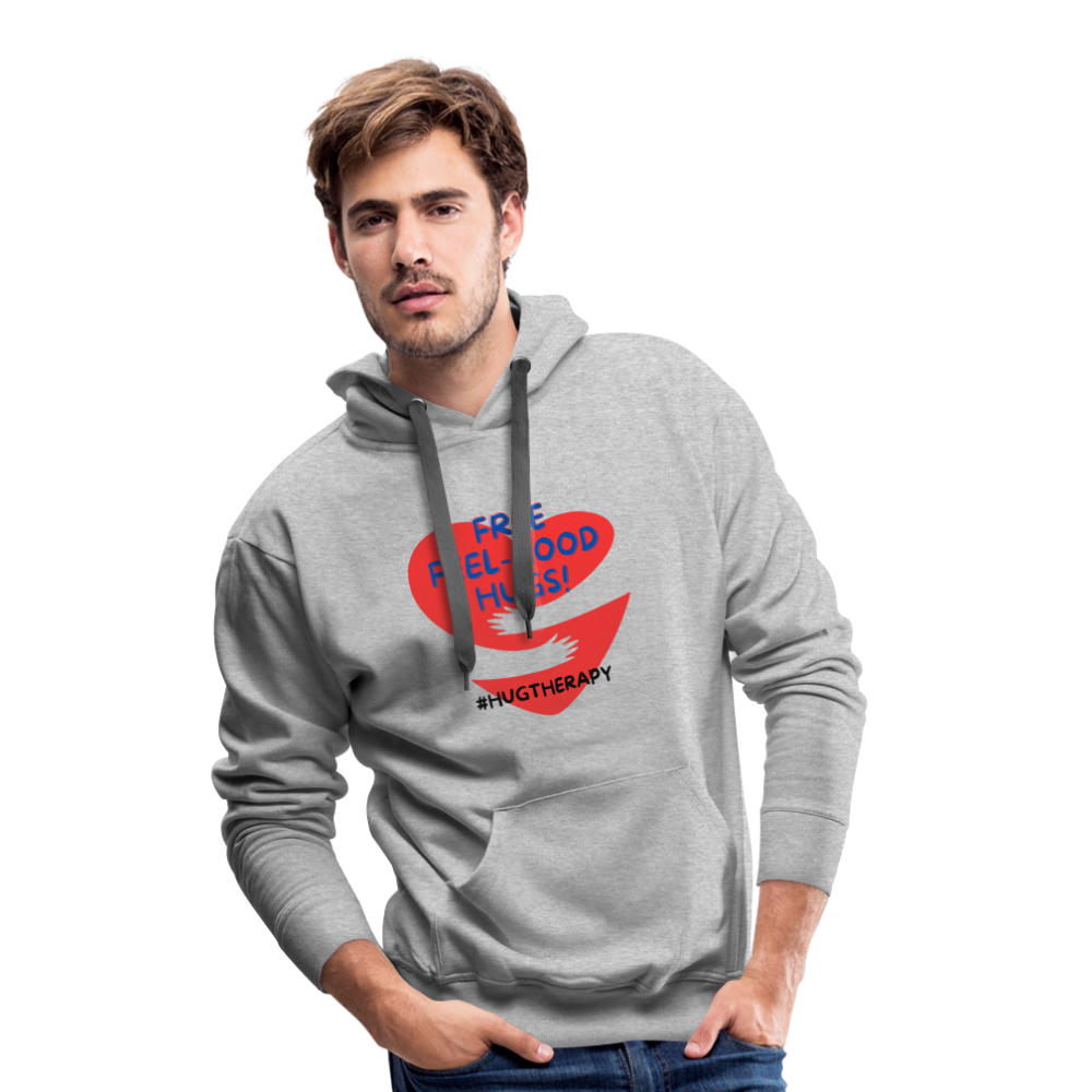 Felpa con cappuccio premium Feel Good Hugs da uomo - grigio melange