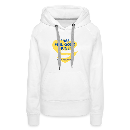 Felpa con cappuccio premium Feel Good Hugs da donna - bianco