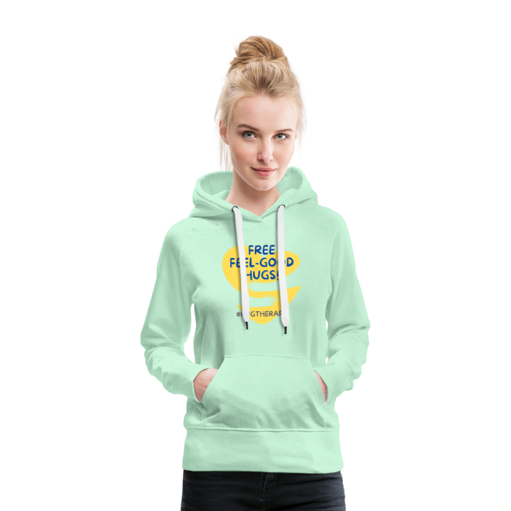 Felpa con cappuccio premium Feel Good Hugs da donna - verde menta chiaro