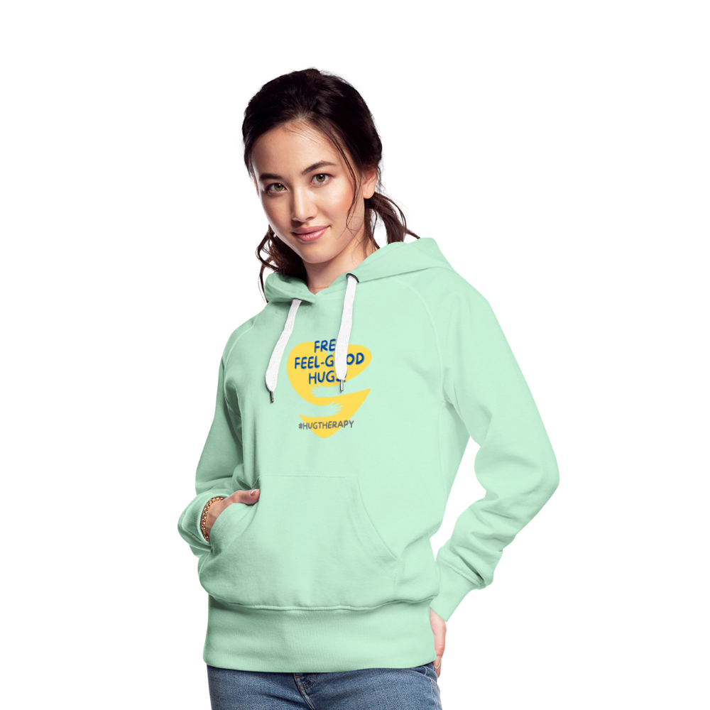 Felpa con cappuccio premium Feel Good Hugs da donna - verde menta chiaro