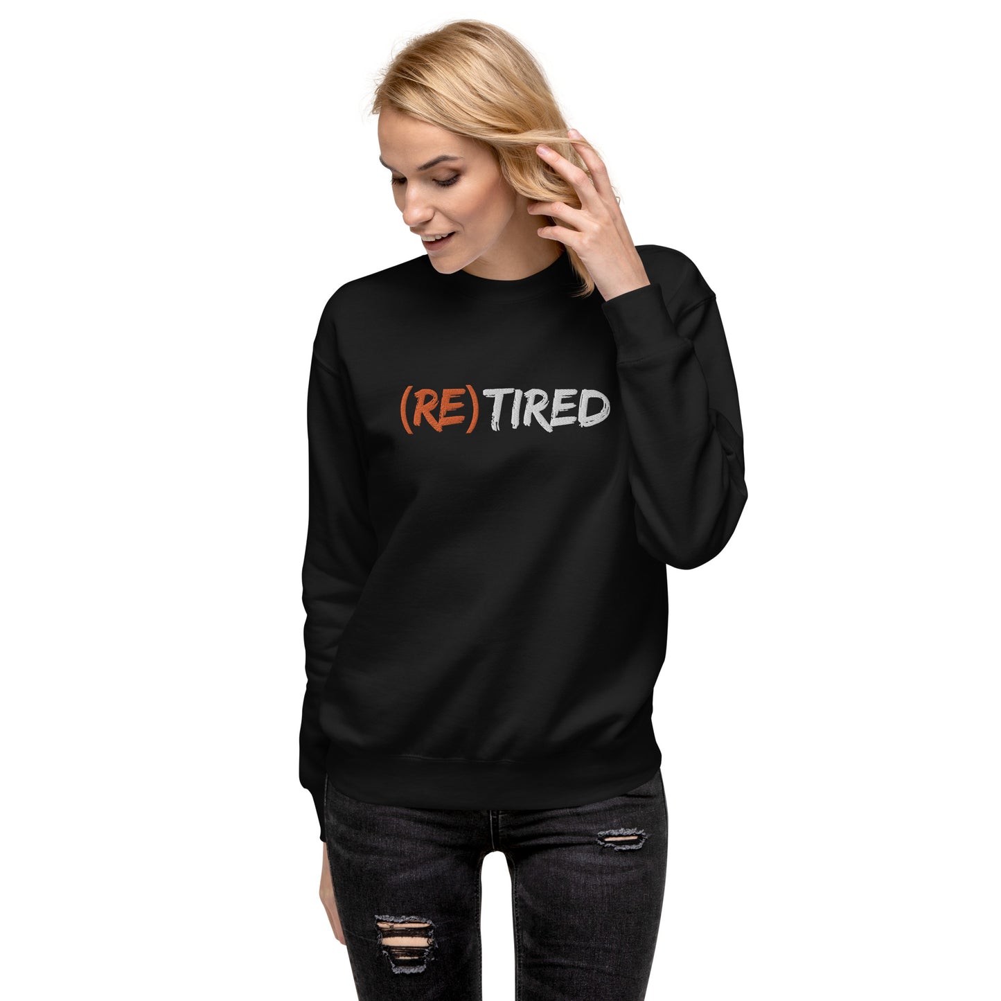 Felpa premium unisex (RE)TIRED con logo ricamato